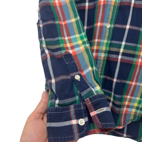 Ralph Lauren Plaid Button-Down Shirt Young XL Multicolor Long Sleeve 100% Cotton - Picture 7 of 12